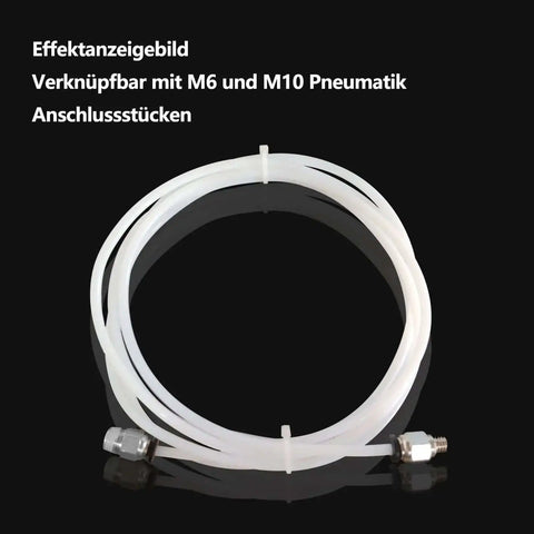 2M PTFE Teflon Tube For 1.75mm Filament 4mm OD 2mm ID Extruder Tubing For 3D Printers with M6 and M10 connectors