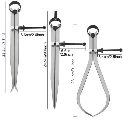 Pro Grade 8 Inch Spring Caliper Set For Woodworking Carbon Steel Outside Caliper Inside Caliper And Divider 3 Piece Measuring Tool