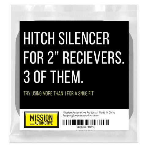 Package of 2 Inch Hitch Silencer Pads Pack Of 3 For Noise And Rattle Reduction In 2 Inch Hitch Receivers.