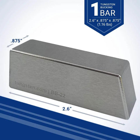 Angled Tungsten Bucking Bar Workhorse For Riveting, 0.875 By 0.875 By 2.6 Inches, 1.16 Lbs, showing dimensions and design