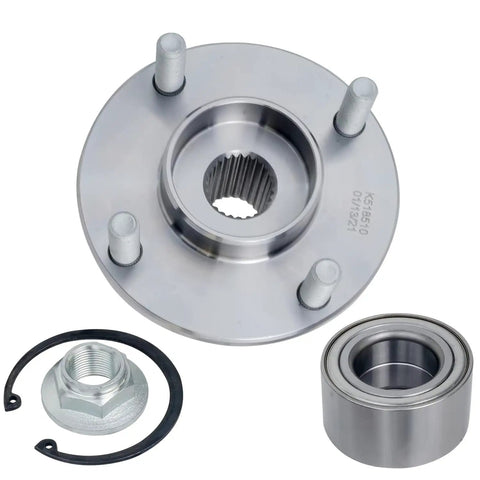 Front Wheel Bearing Hub Assembly For Ford Focus 2000 To 2011 Ready To Install With Four Bolts Four Lug And ABS Encoder