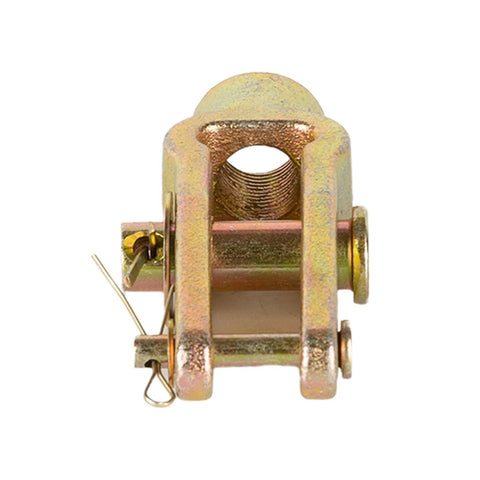 Front view of Two Pack Slack Adjuster Kit With Double Pinned Straight Clevis Pins For Air Brake Chambers Five Eighths Inch Threaded Replacements.