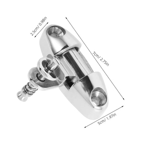 Marine-grade stainless steel rotating deck sunblind bracket with slide pin for boat bimini top hardware