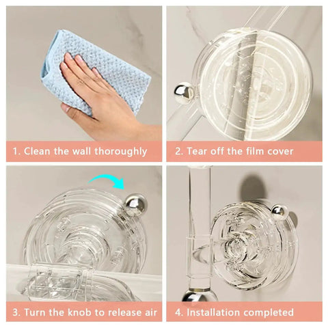 Step-by-step installation guide for Two Pack Suction Cup Door Handles No Drilling Waterproof Knobs