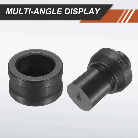 Hydraulic Hole Punch Die Set 16X20mm Oval For CH60 Electric Punching Machine, 40Cr Steel, black, showing upper and lower dies.