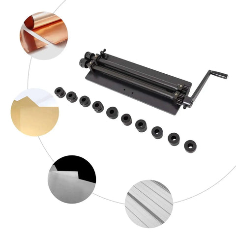 Bead Roller For Sheet Metal Fabrication With Six Dies Carbon Steel Roller Tool Hand Crank Forming Machine with dies and materials