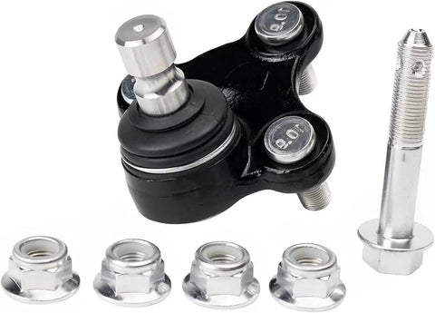 Plug And Play Front Wheel Bearing Hub Kit For Hyundai Sonata Tucson Kia Optima Sportage Includes 2 Front Hubs And 2 Lower Ball Joints Fits 5 Bolt Pattern 4 Bolt Square Flange Front Left And Right Replacement close-up of ball joint with bolts and nuts
