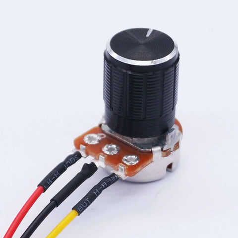 Three 1K Ohm Linear Taper Rotary Potentiometer with 3 Pin XH2.54 3P Connector and Black Knob Cover Cap