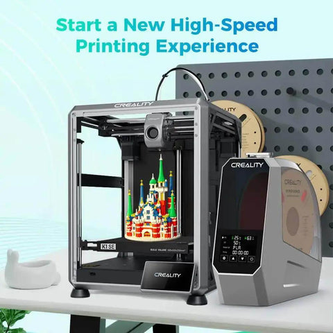 Space Pi Filament Dryer All In One 3D Printer Filament Dry Box With 110W PTC Heaters And LCD Touch Screen beside 3D printer