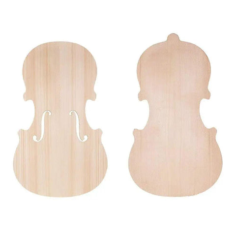 Unfinished Spruce Front Panel Topboard And Maple Backplate Violin Parts Kit For 3/4 And 4/4 Violins, solid wood DIY set display