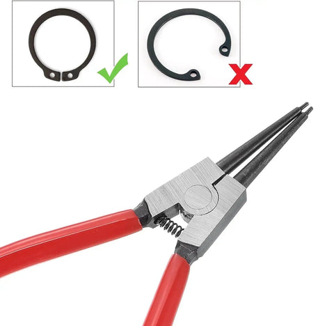 7 Inch External Snap Ring Pliers Set With Internal Straight And Bent Jaw Pro Grade Pliers CRV Steel Electrophoretic Black Finish