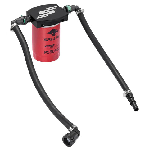 Red disaster prevention bypass kit for Ford 6.7L Power Stroke Super Duty Trucks 2011-2025 with hoses and connectors