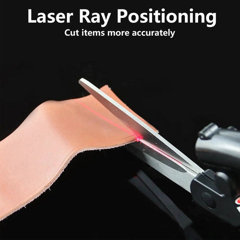 Laser Guided Scissors For Precise Fabric And Paper Cuts With Pro Grade Built In Laser Guide Ergonomic Handle Magnetic Storage And Quick Straight Cut For Sewing Crafts And DIY Projects cutting fabric with laser guide