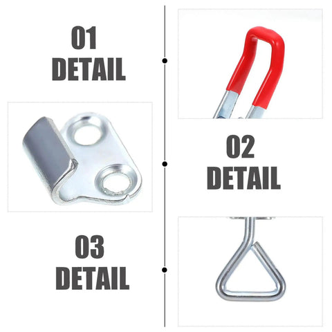 Detailed view of Eight Piece Adjustable Toggle Clamps Built Tough For The Shop Heavy Duty Zinc Plated Iron Box Pull Latches components