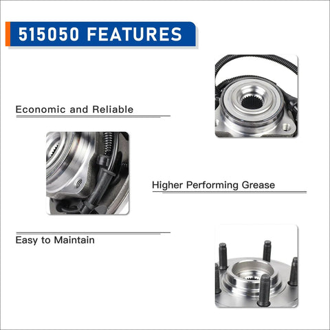 Set Of 2 Wheel Hub Bearing Assembly For 2002 To 2005 Ford Explorer, 2003 To 2005 Lincoln Aviator, And Mercury Mountaineer, 5 Lug With ABS features