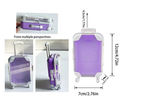 Mini Suitcase Favor Boxes With Wheels For Gifts And Travel Themed Favors, Assorted Color Eyelash Packaging Box 4 Pack, purple