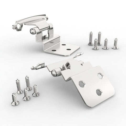 Chibery 3/8 inch inset cabinet hinge set, brushed nickel finish, includes screws and door bumper