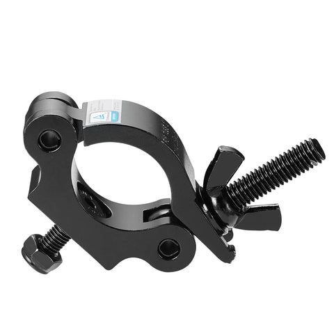 MFL heavy-duty truss clamp, black aluminum alloy, fits 1.5–2 in truss for DJ lights