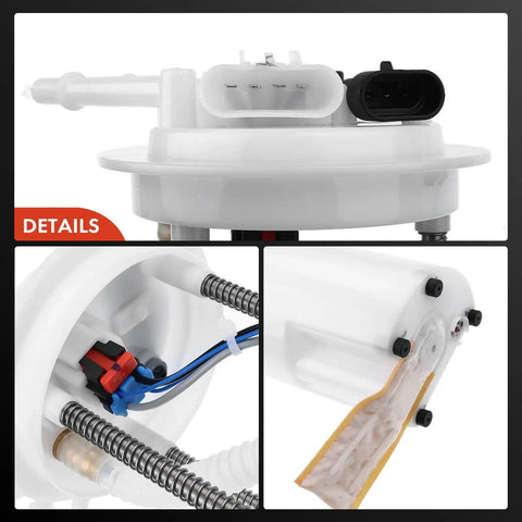 Electric Fuel Pump Assembly With Pressure Sensor showcasing connectors and filter components for Buick LeSabre Park Avenue Cadillac DeVille Seville.