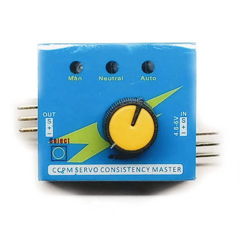Servo Motor Tester Kit With 9G 180 Degree Servo RC Servo Tester Controller close-up view of tester device with control dial