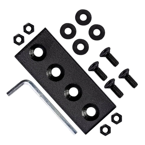 Beefy Carbon Splicing Piece Flat Bracket For Barn Door Track Easy Install Connector Repair Plate And Straight Brace Durable Track Hardware For Smooth Angles And Solid Mounts with screws and washers