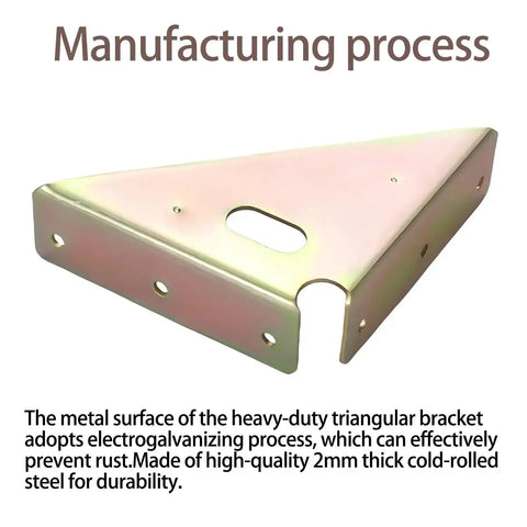 Set Of 4 Beefy Heavy Duty Gusset Joints For Furniture And Shelves With Trapezoid Corner Braces And Bracket Fasteners, steel material