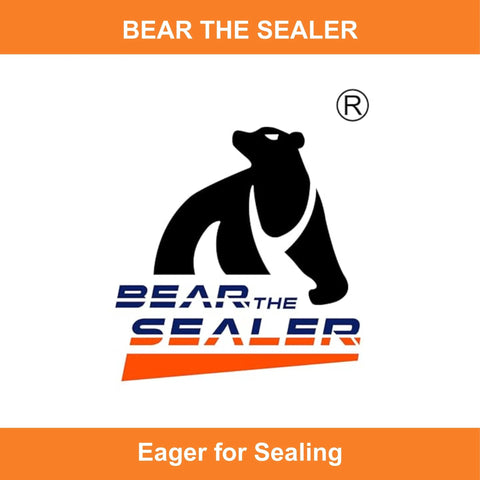 Bear the Sealer logo with black bear graphic, blue BEAR THE SEALER text, and orange accent bar.