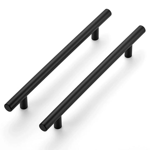 30 Pack Matte Black Cabinet Handles And Dresser Pulls 8 13/16 Inch Length With 6 1/4 Inch Center To Center Holes Stainless Steel Kitchen Hardware