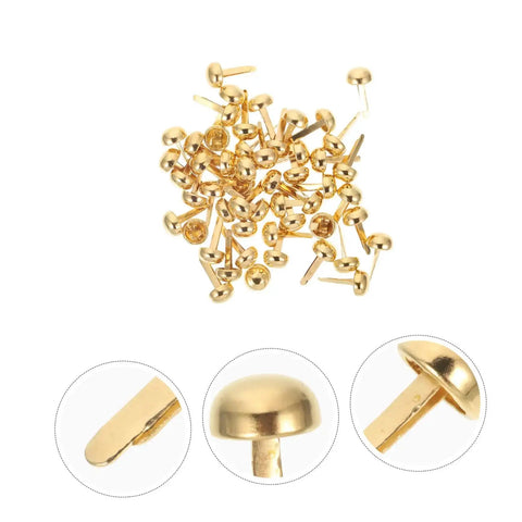 500-Piece DIY Craft Nails And Paper Fasteners Kit For Cards And Scrapbooking, golden brass miniature tacks and pin brads