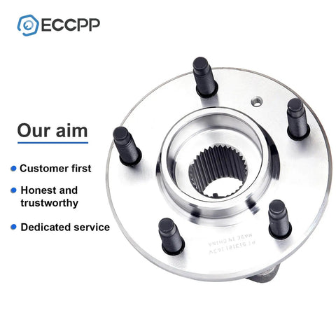 Top view of Front/Rear 5-Lug Wheel Hub Bearing Assembly w/ABS for 1997-2010 Buick Cadillac GM models with ECCPP branding
