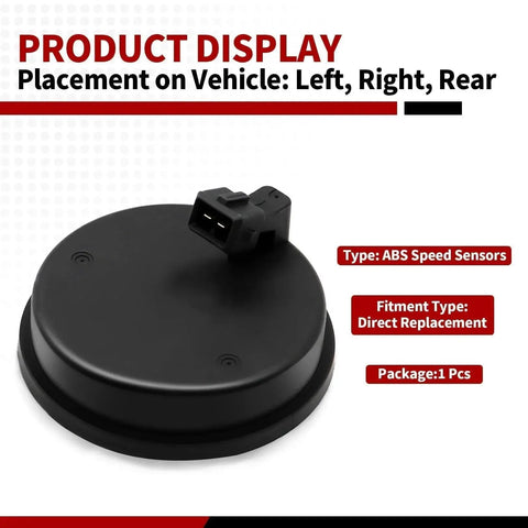 Nakkaa rear ABS speed sensor, round black housing with top connector; direct replacement, 1 piece