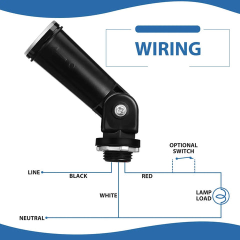 Wiring diagram for 8 Pack Dusk To Dawn Photoelectric Sensor Switches For Outdoor Lighting 120V Water Resistant Photocell