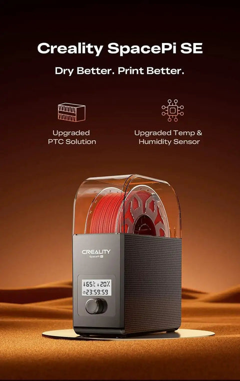 Upgraded SpacePi SE Filament Dryer For 3D Printers with 360 Degree Dryer Box, PTC Heater, and Humidity Sensor.