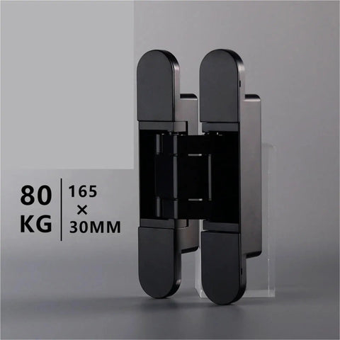 Side view of Two Pack Three Dimensional Adjustable Invisible Hinge For Hidden Folding Doors 180 Degree Cross Hinge Concealed