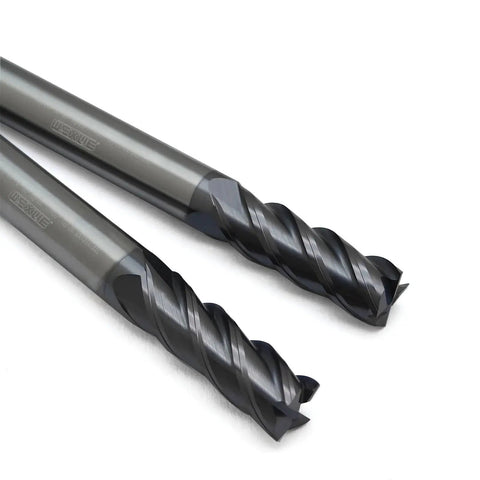 Durable Carbide End Mill Square Cutter Set For Cutting Alloy Steel Cast Iron And Hardened Steel 4 Flute One Quarter Inch Shank High Precision Ground Bits With MAH Coating For Heat Resistance And Long Life Two Pack By WEXWE Tools