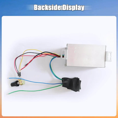 Backside view of DC Motor Speed Controller With Pulse Width Modulation PWM For 12V 24V 36V 48V 60V Systems, wires visible