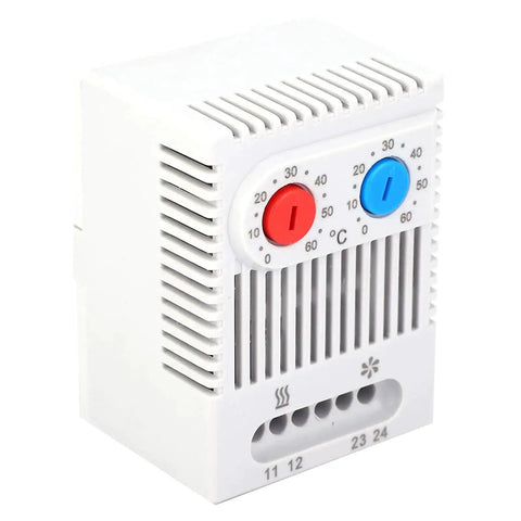 Adjustable Mechanical Thermostat Switch For Industrial Use, Built Tough, Impact Resistant Housing, 35mm DIN Rail Mount, Model ZR011