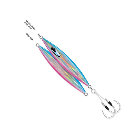Saltwater Metal Jig With Center Balanced Drop And Flutter Action For Fast Vertical Speed Jigging Five Zero Assist Hooks Glow Finish Durable Saltwater Ready Lure, colorful design
