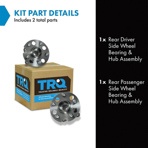 Rear Wheel Bearing And Hub Assembly Set 2 Piece Kit For AWD Lexus RX330 04-06, RX350 07-09, RX400h 06-08, Toyota Highlander 04-13, Venza 09-15 Boxed