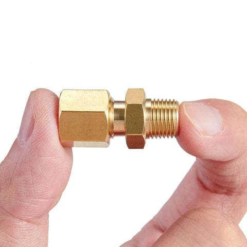 Heavy Duty Brass Tube Fitting Set Four Pack For Plumbing Pros One Quarter Inch Tube OD To One Quarter Inch NPT Male adapter