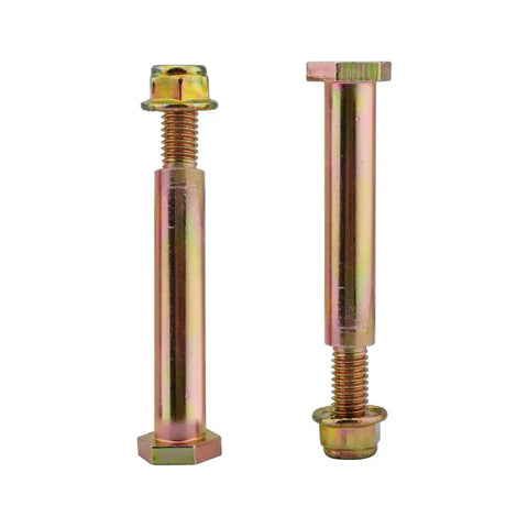 Two Sets Of Deck Wheel Bolts With Lock Nuts For Wide Deck Wheels Three Eighths By Sixteen Threads With Two And Five Eighths Inch Shoulder