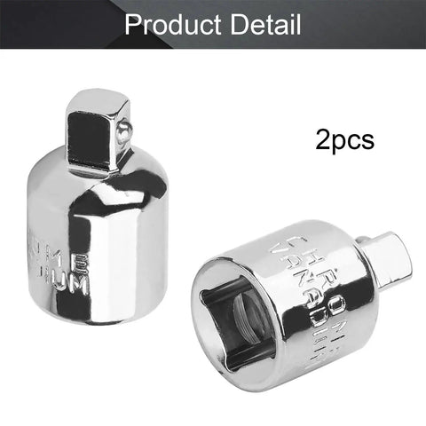 Two chrome 3/8 in drive to 1/4 in drive impact socket adapters, female to male, Cr-V, 2 pcs.