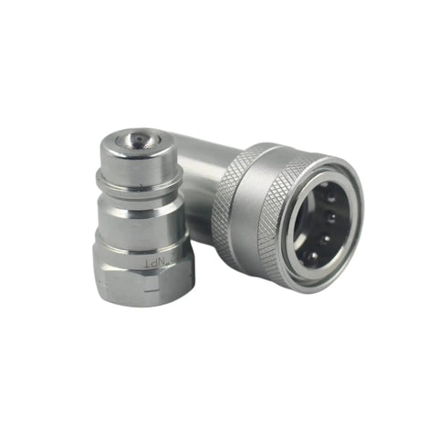 2 Set 1/2 Inch NPT ISO 5675 Ag Hydraulic Quick Connect Tractor Couplings Ball Valve Pioneer Type with Dust Cap