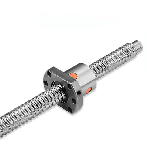 SFU1204 Ball Screw With Anti-Backlash Nut 12mm Diameter 350mm Length Built To Last Rolled Finish Without Side Support Silver