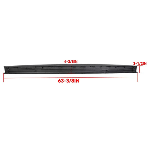 Ford F150 Tailgate Molding Cap Replacement 2009 To 2014 Styleside PP Plastic with dimensions marked