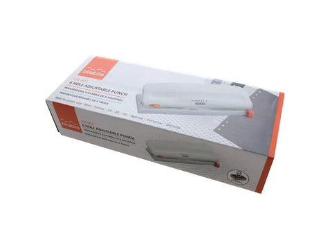 Boxed Adjustable Six Hole Punch For Pocket Journals And Planners, 8 Sheet Capacity, Fits Mini And Standard Paper Sizes A3-A6