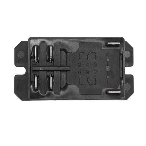 Bottom view of Beefy Heavy Duty Power Relay 120VAC 30A DPST NO 2 Form A 6-Pin General Purpose Relay showing pin configuration.