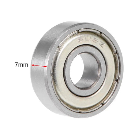 608ZZ Deep Groove Double Shielded Ball Bearings 8x22x7mm Pack of 2, Chrome Steel ABEC 1 Low Noise Sealed-Style for Skate, Motor