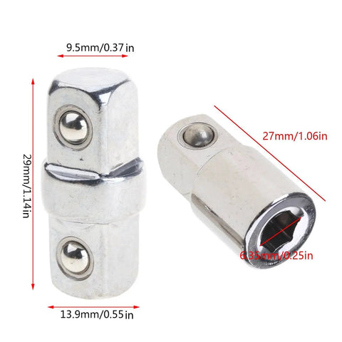 Sleeve adapters, chrome 3/8-inch, double-ended male square-drive extenders for socket wrenches and drills (2-pack)
