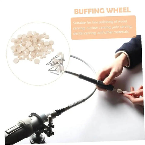 120 Pcs Wool Polishing Wheels Set With Arbor Shaft For Rotary Tools Buffing Pads Kit For Pro Grade Industrial And Scientific Buffing Applications Great For Detail Work And Fine Finishing In Shops And Garages